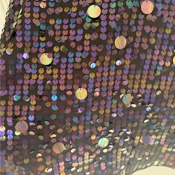 Anthropologie Moulinette Soeurs Black Sequin Shimmer Sleeveless V-Neck Top Sz 6 - Picture 4 of 10